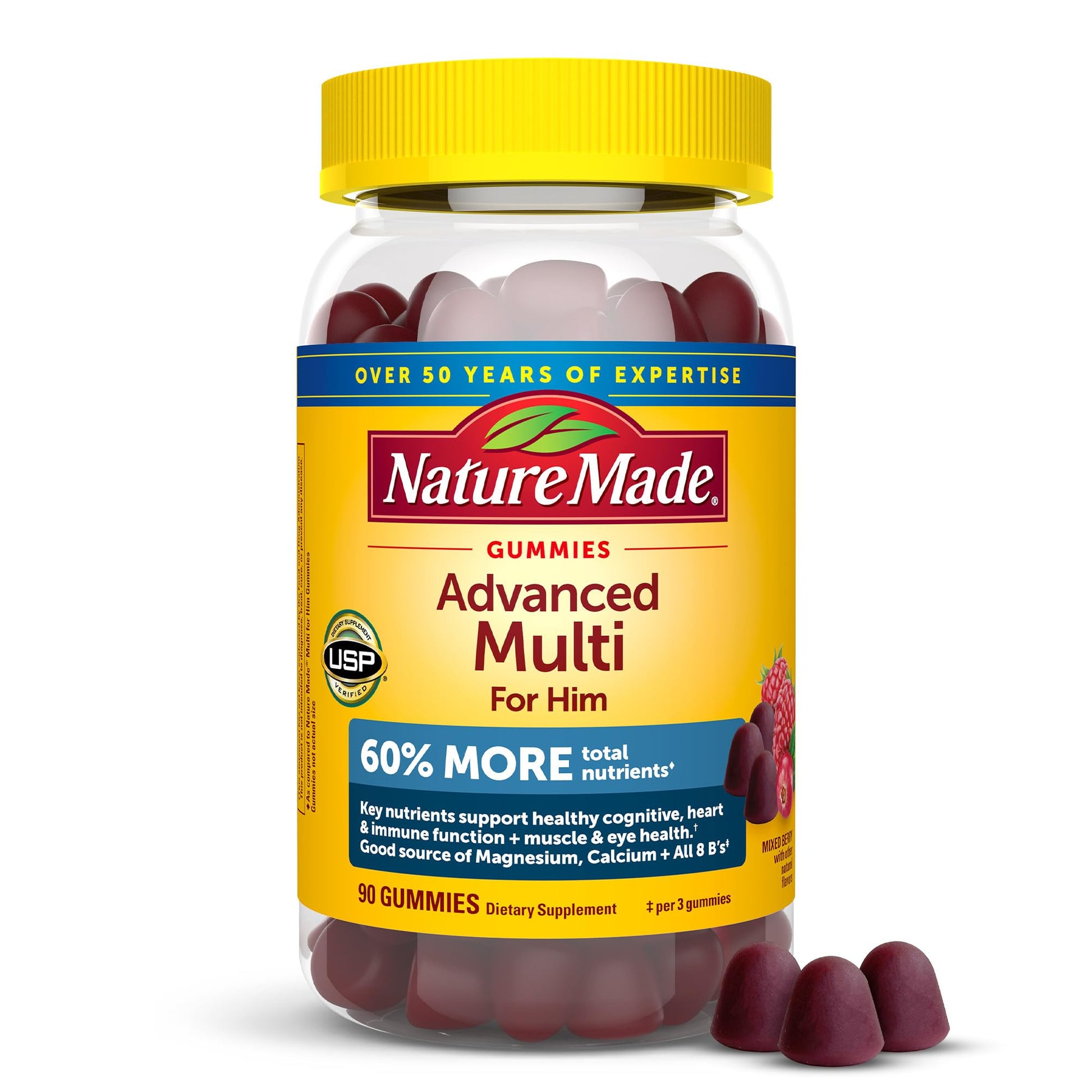 Nature Made Advanced Multivitamin Gummies for Him with Magnesium Citrate, Calcium & All 8 B Vitamins, Multivitamin for Men, - PrimeBioHealth - canada supplements