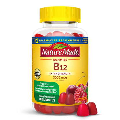 Nature Made Extra Strength Vitamin B12 Gummies 3000 mcg per serving, B12 Vitamins for Energy Metabolism Support, 60 Gummy Vitamins, 30 Day Supply - PrimeBioHealth - canada supplements