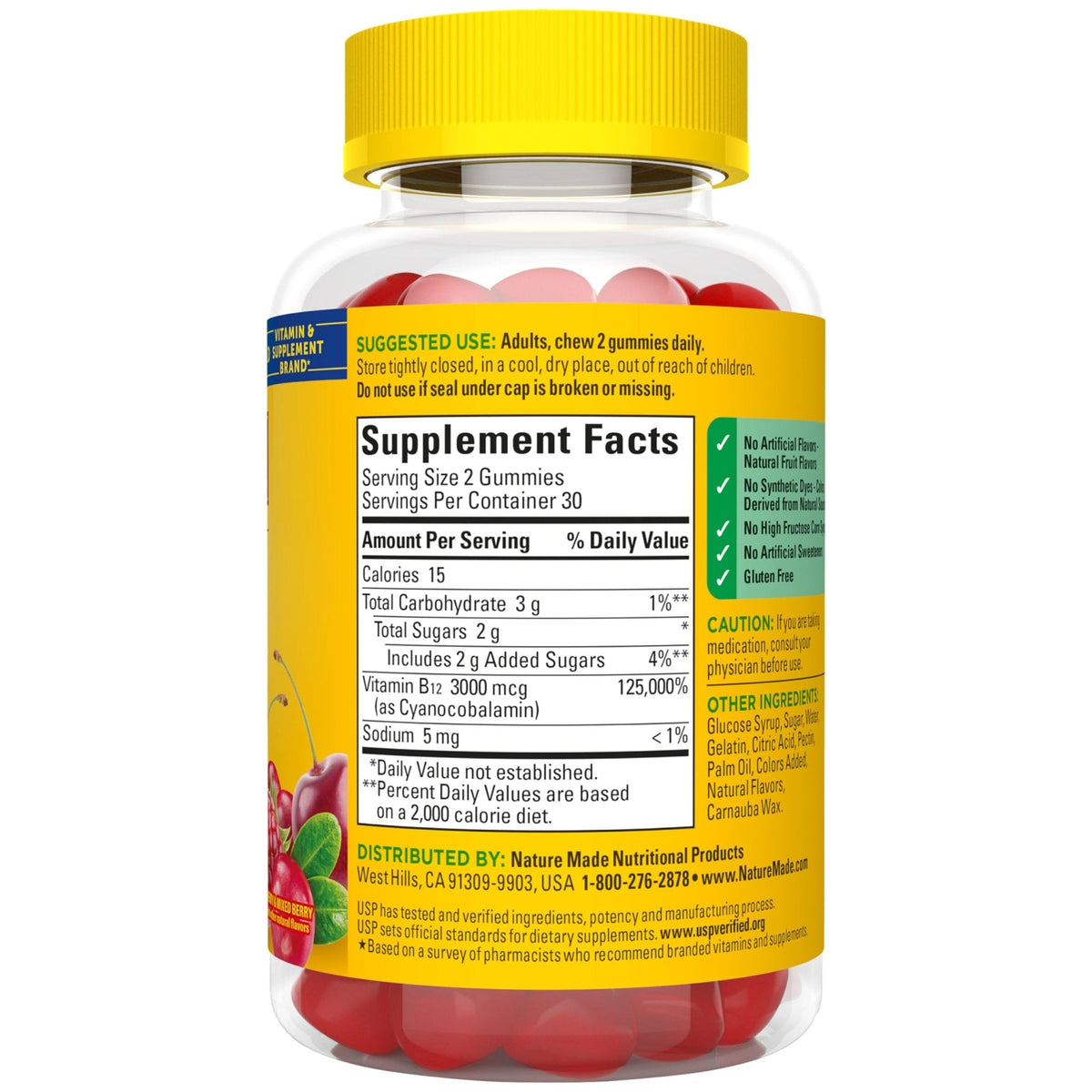 Nature Made Extra Strength Vitamin B12 Gummies 3000 mcg per serving, B12 Vitamins for Energy Metabolism Support, 60 Gummy Vitamins, 30 Day Supply - PrimeBioHealth - canada supplements