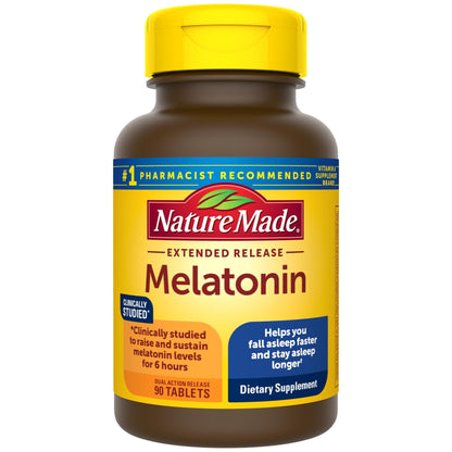 Nature Made Melatonin 4mg Extended Release Tablets, Sleep Supplements for Adults, 100% Drug Free Sleep Aid, 90 Count, 90 Day Supply - PrimeBioHealth - canada supplements