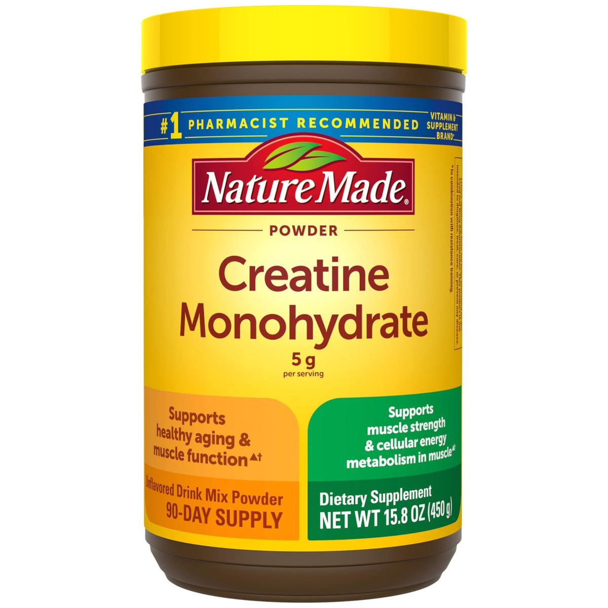 Nature Made Micronized Creatine Monohydrate Powder 5 g per Serving, Unflavored Drink Mix Powder, Muscle Support, 450 g, 90 Day Supply - PrimeBioHealth - canada supplements