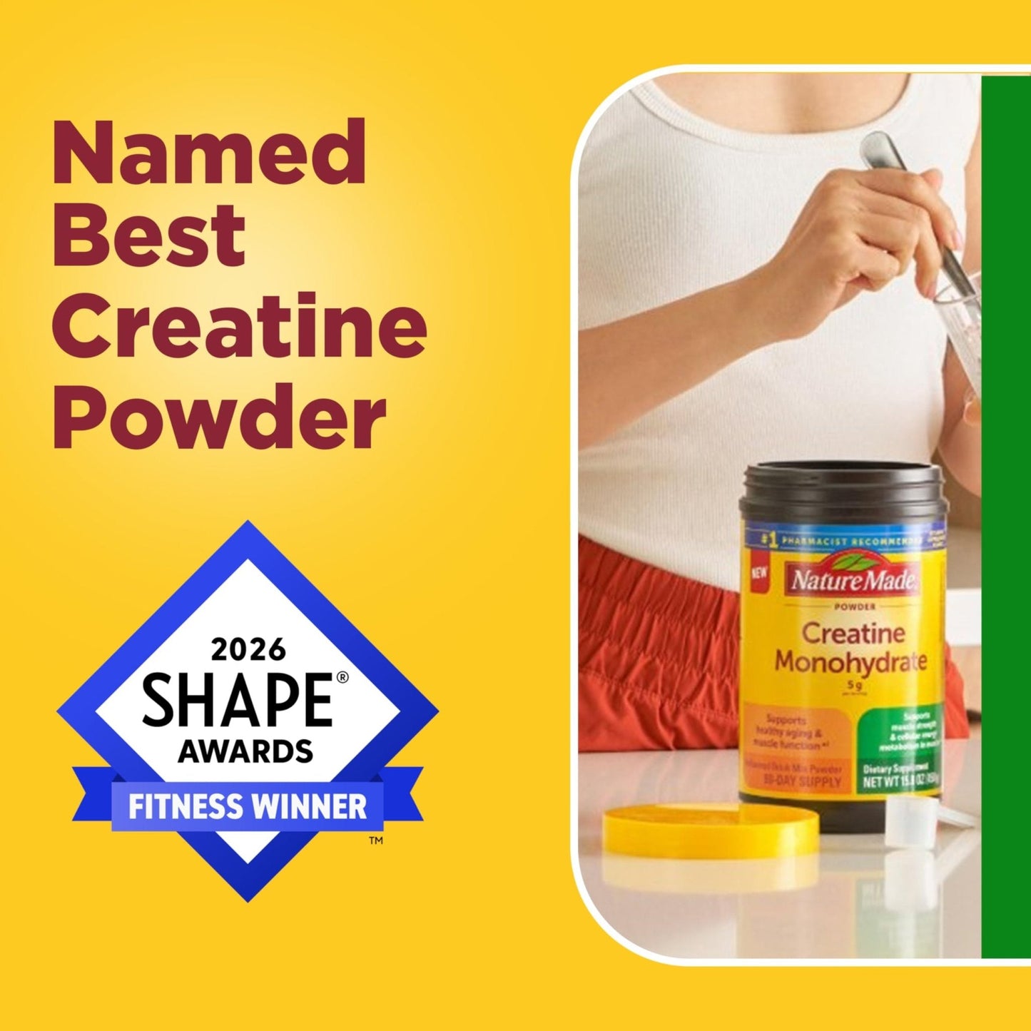 Nature Made Micronized Creatine Monohydrate Powder 5 g per Serving, Unflavored Drink Mix Powder, Muscle Support, 450 g, 90 Day Supply - PrimeBioHealth - canada supplements
