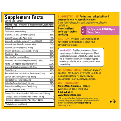Nature Made Prenatal Vitamins for Women with Folic Acid + DHA, Prenatal Vitamin and Mineral Supplement for Daily Nutritional Support - PrimeBioHealth - canada supplements