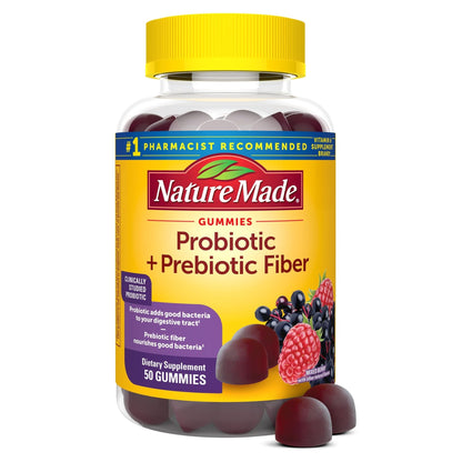 Nature Made Probiotic + Prebiotic Fiber Gummies for Daily Gut Health, Fiber Supplement with Probiotics for Digestive Health Support - PrimeBioHealth - canada supplements