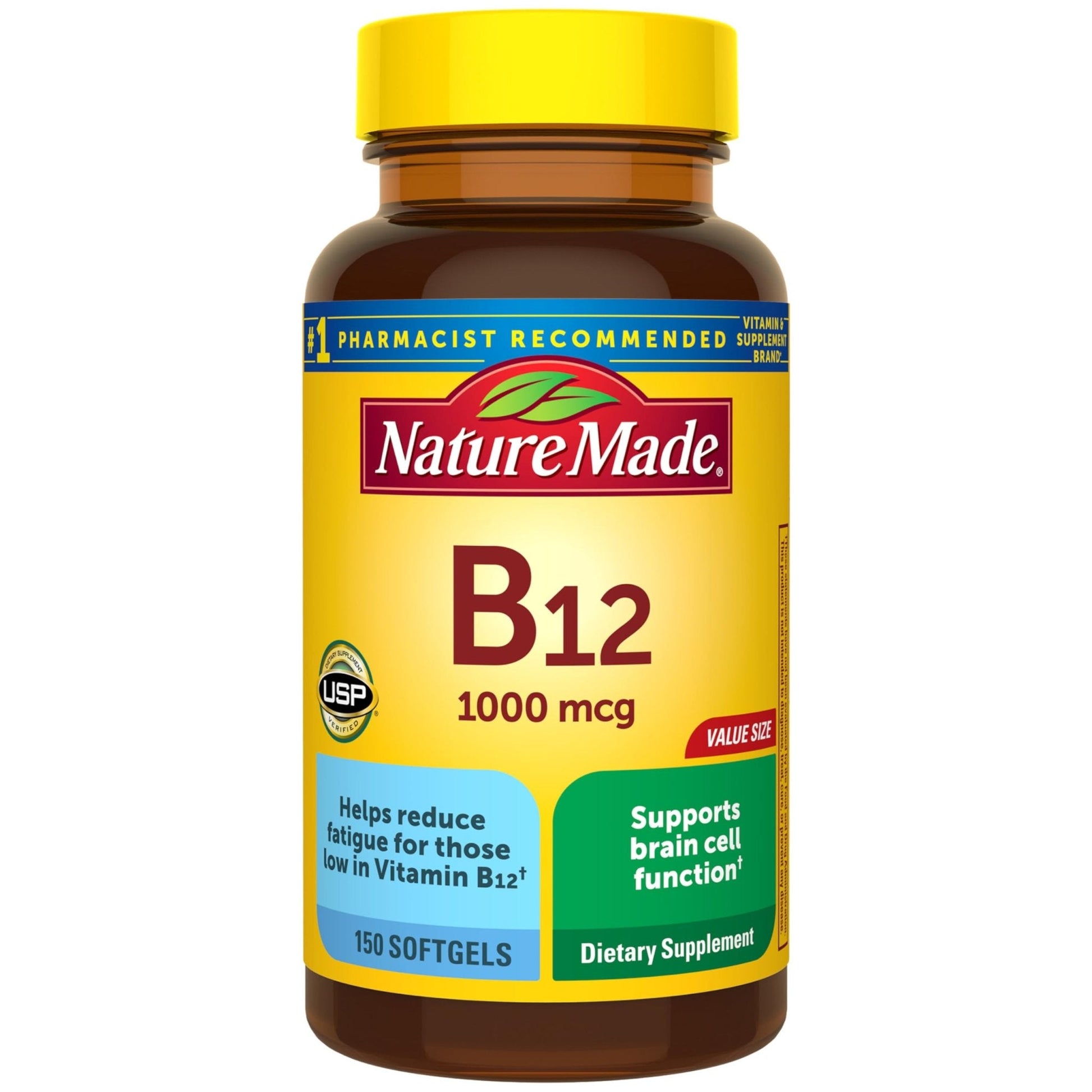 Nature Made Vitamin B12 1000 mcg, Dietary Supplement for Energy Metabolism Support, B12 Vitamins 1000 mcg, 150 Softgels, 150 Day Supply - PrimeBioHealth - canada supplements