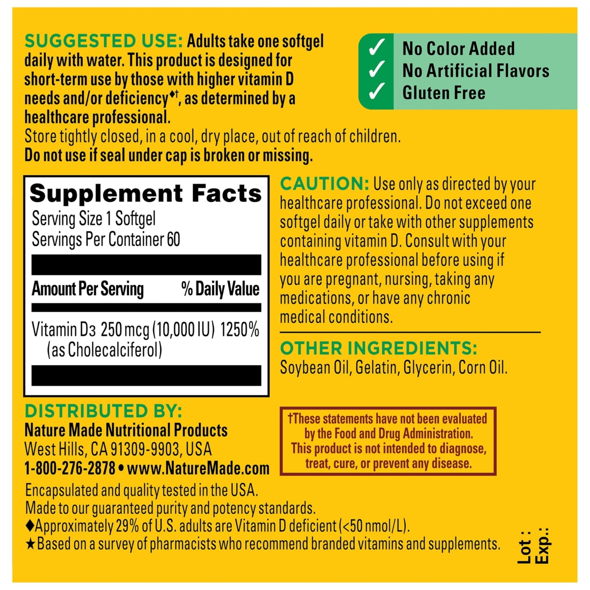 Nature Made Vitamin D3 10000 IU (250 mcg) Maximum Strength, Vitamin D Supplement for Bone and Immune Health Support - PrimeBioHealth - canada supplements