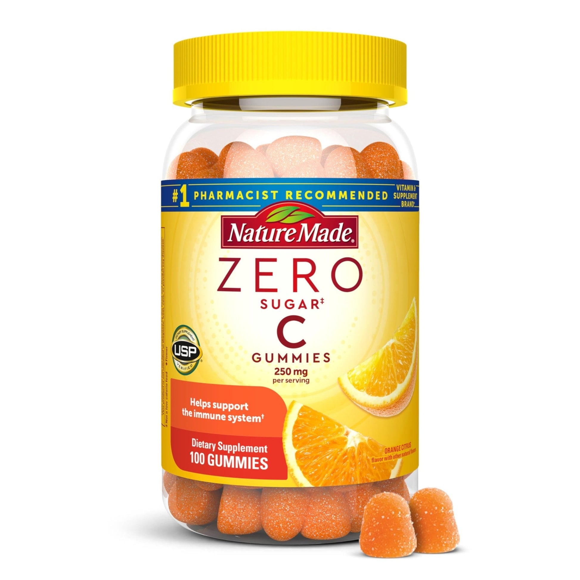 Nature Made Zero Sugar Vitamin C Gummies 250 mg Per Serving, Immune & Antioxidant Support, Aspartame Free - PrimeBioHealth - canada supplements