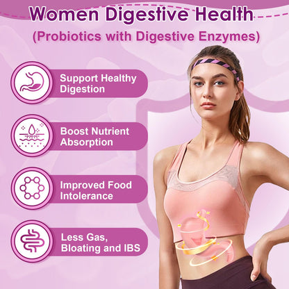 NATURE TARGET Probiotics for Women, 100 Billion CFUs Probiotic with Digestive Enzymes & Prebiotics, Vaginal Probiotics with Cranberry for Urinary Tract Health, - PrimeBioHealth - canada supplements