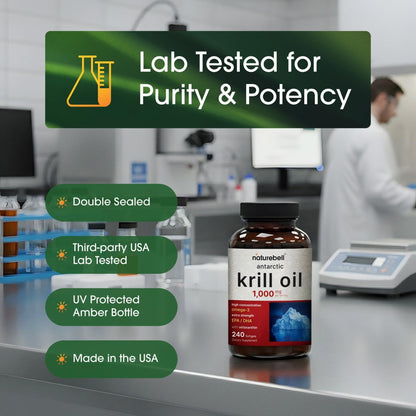 NatureBell Antarctic Krill Oil 1,000mg - 240 Softgels - Omega-3 Heart, Joint & Immune Health Support* - PrimeBioHealth - canada supplements