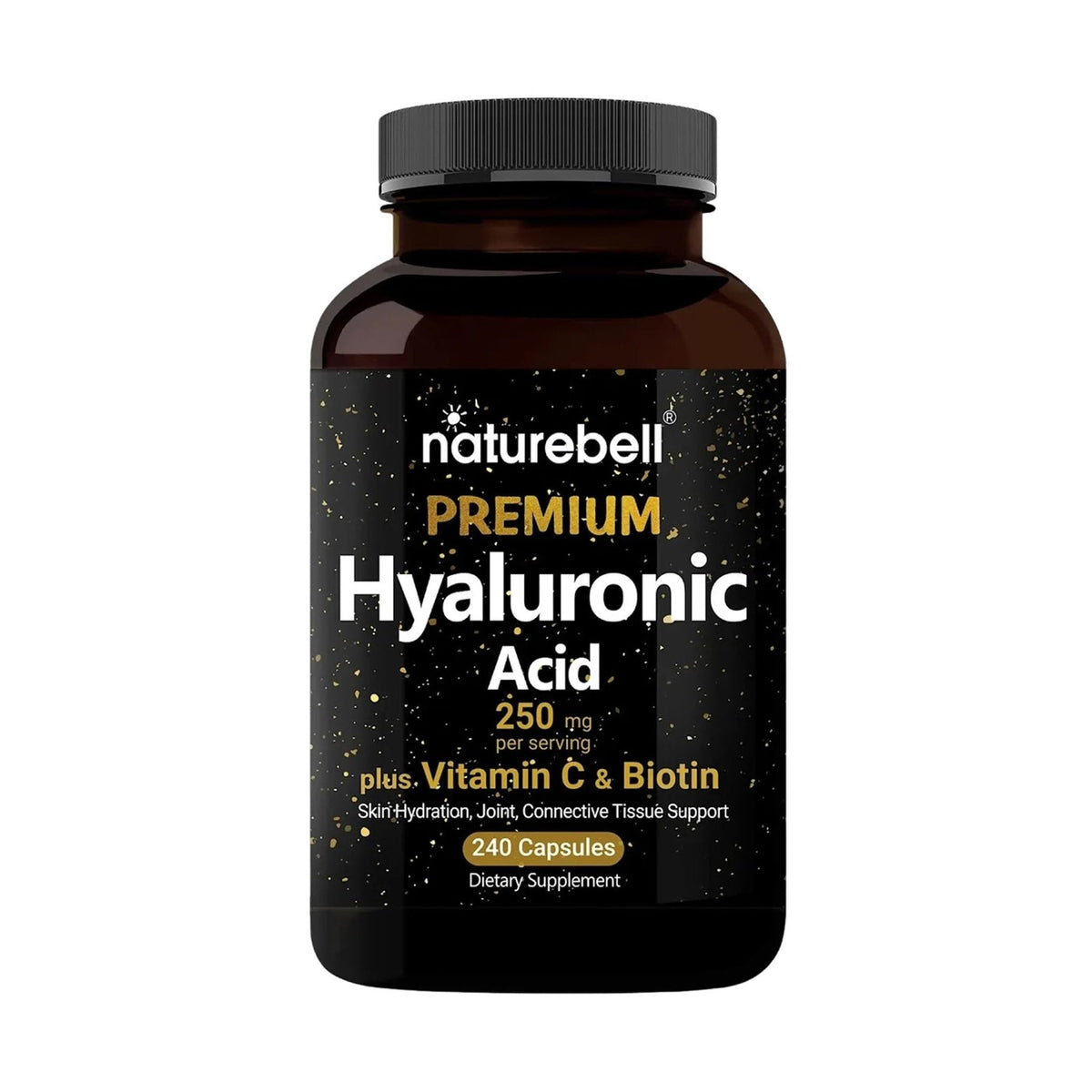 NatureBell Hyaluronic Acid 250mg - 240 Capsules - 250mg Hyaluronic Acid, 5000mcg Biotin & 25 mg Vitamin C - Supports Skin - PrimeBioHealth - canada supplements