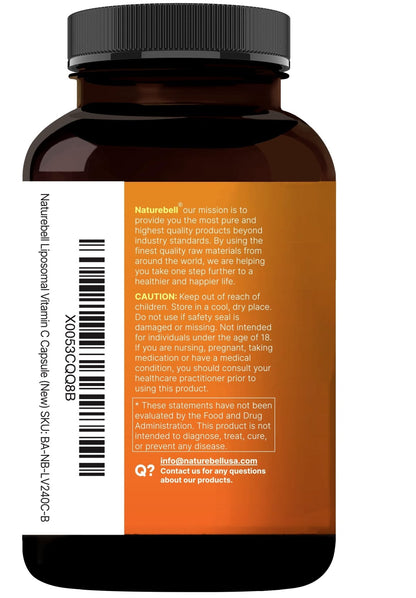 NatureBell Liposomal Vitamin C 2,000mg Per Serving, 240 Capsules | Fat-Soluble Vitamin C – Daily Vitamin Supplement for Men & Women – Non-GMO, Gluten Free - PrimeBioHealth - canada supplements