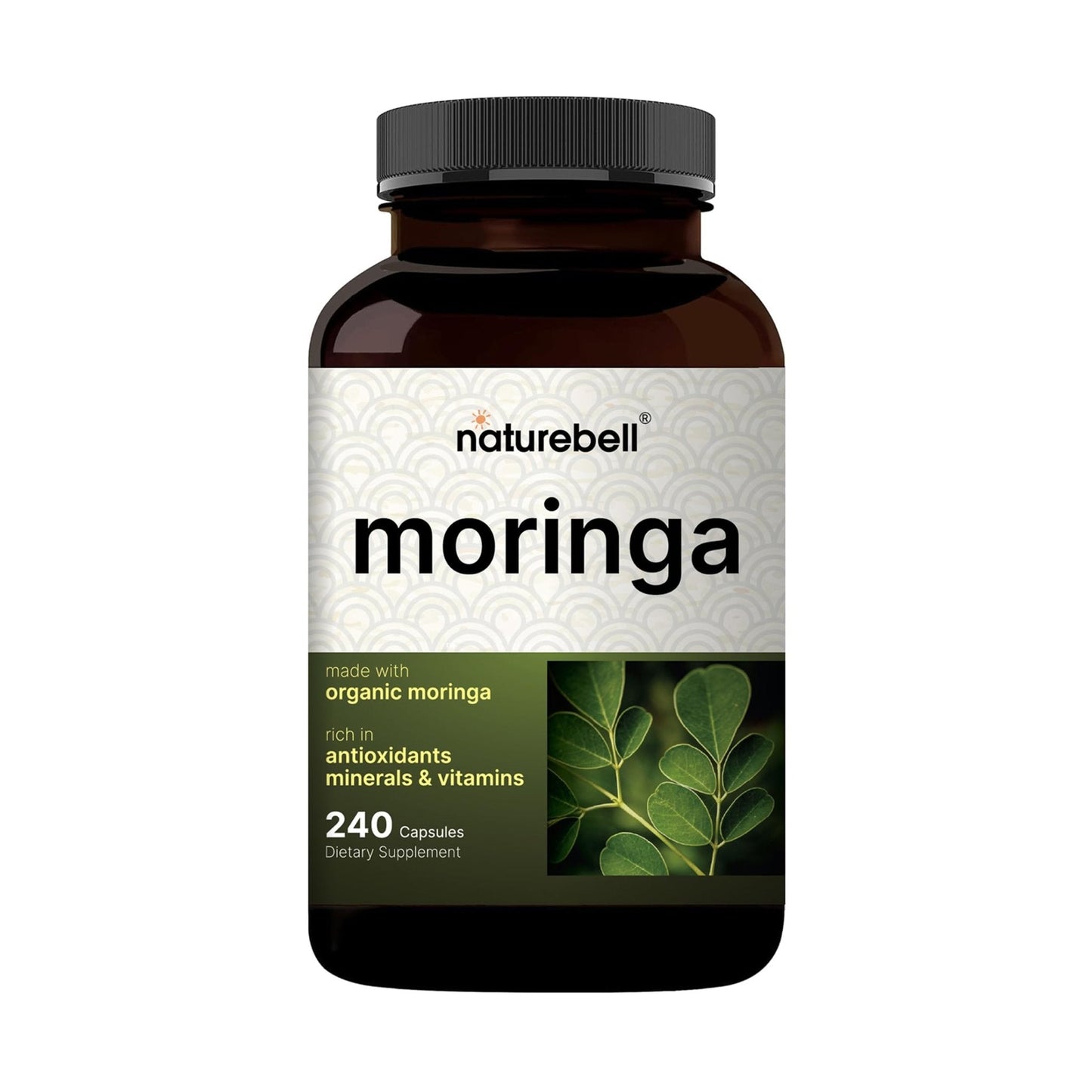 NatureBell Moringa - 240 Capsules - Organic Moringa for Immune, Energy & Skin Health Support - Green Superfood Properties - PrimeBioHealth - canada supplements