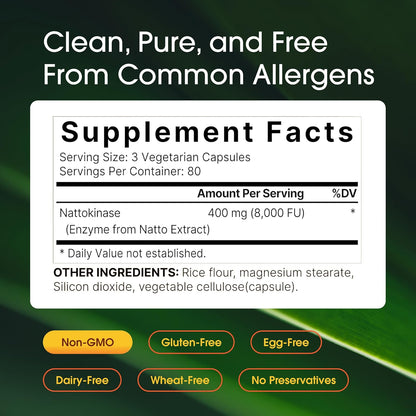 NatureBell Nattokinase - 240 Capsules - 8,000 FU Max Strength from Fermented Natto Extract - for Heart Health, Healthy Circulation & Daily Wellness Support* - PrimeBioHealth - canada supplements