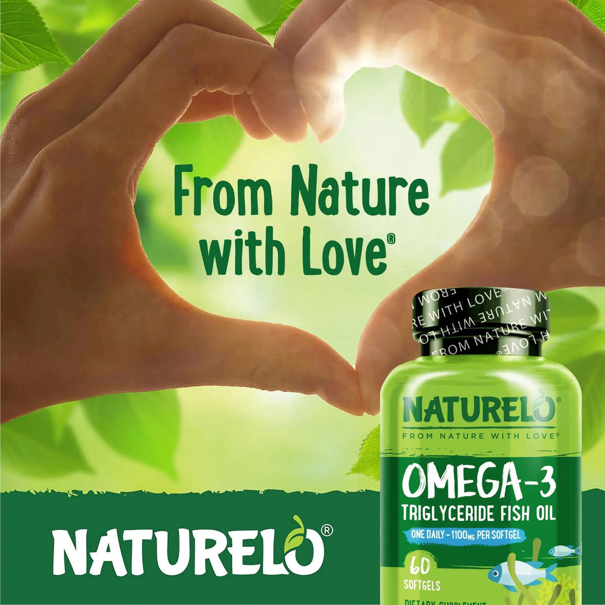 NATURELO Burpless Omega 3 Fish Oil Supplement - 1100mg Triglyceride Omega-3, EPA + DHA, Liquid Fish Oil for Heart, Eye, Brain, Joint Health - PrimeBioHealth - canada supplements