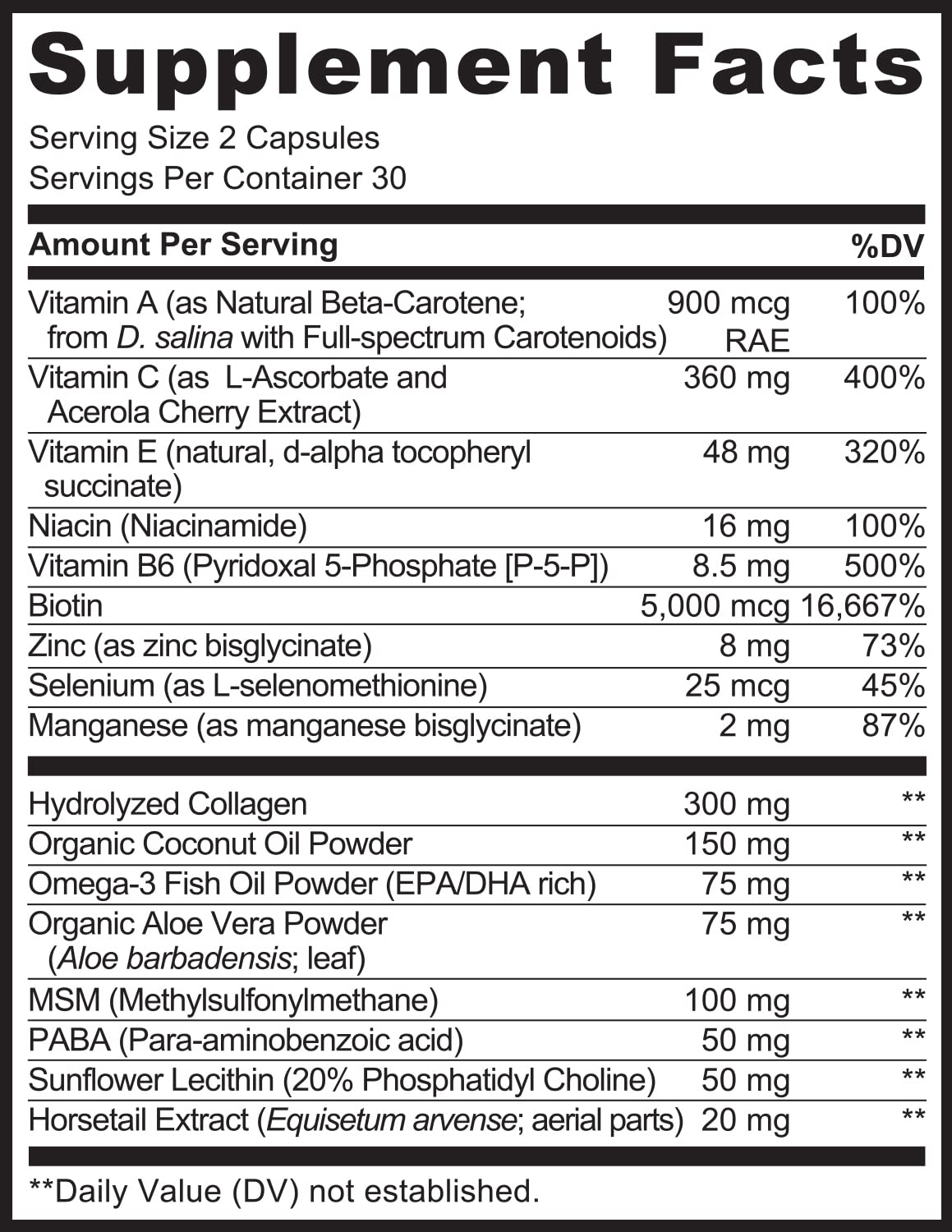 NATURELO Hair, Skin and Nails Vitamins - 5000 mcg Biotin, Collagen, Natural Vitamin E - Supplement for Healthy Skin - PrimeBioHealth - canada supplements