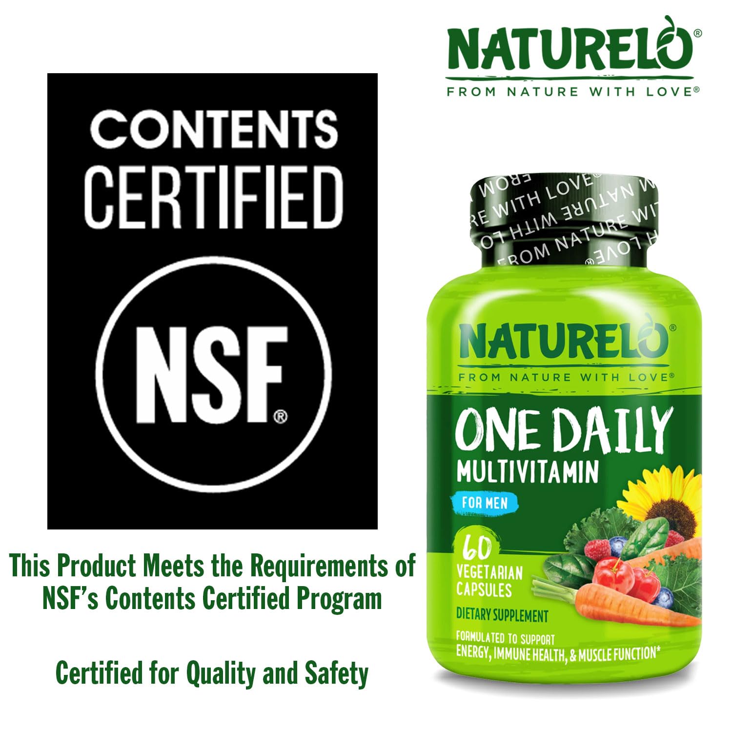 NATURELO Mens Multivitamins - One Daily Multivitamin for Men with Vitamins, Minerals & Organic Whole Foods, Boost Energy & Health, - PrimeBioHealth - canada supplements