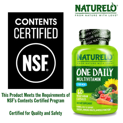 NATURELO Mens Multivitamins - One Daily Multivitamin for Men with Vitamins, Minerals & Organic Whole Foods, Boost Energy & Health, - PrimeBioHealth - canada supplements