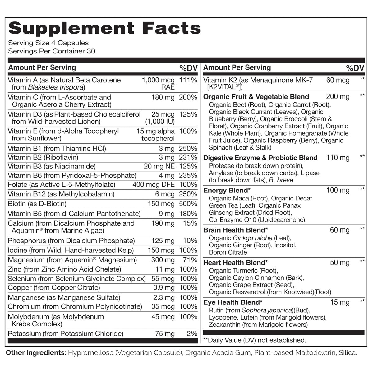 NATURELO Mens Multivitamins - Whole Food Multivitamin for Men with Vitamins, Minerals - 120 Vegetarian Capsules for Energy, Brain, Heart, Eye Health* - PrimeBioHealth - canada supplements