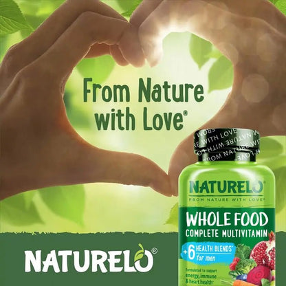 NATURELO Mens Multivitamins - Whole Food Multivitamin for Men with Vitamins, Minerals - 120 Vegetarian Capsules for Energy, Brain, Heart, Eye Health* - PrimeBioHealth - canada supplements