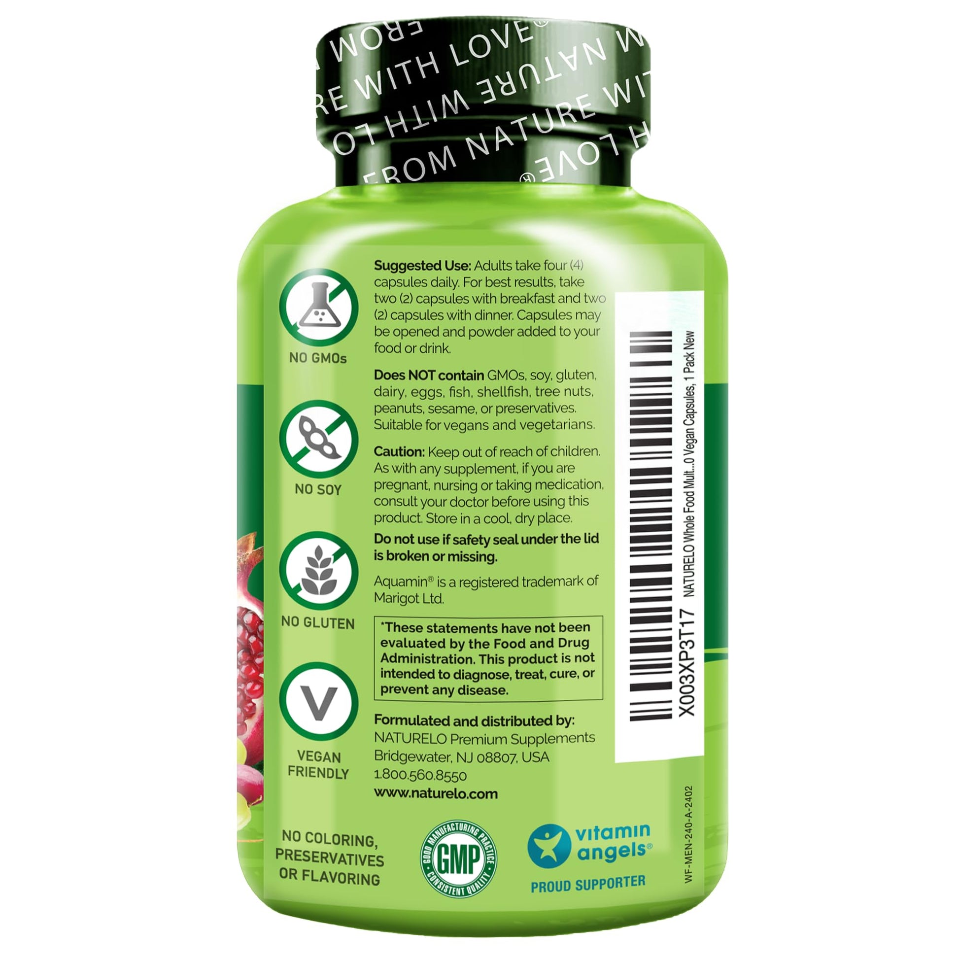 NATURELO Mens Multivitamins - Whole Food Multivitamin for Men with Vitamins, Minerals - 240 Vegetarian Capsules for Energy, Brain, Heart, Eye Health* - PrimeBioHealth - canada supplements