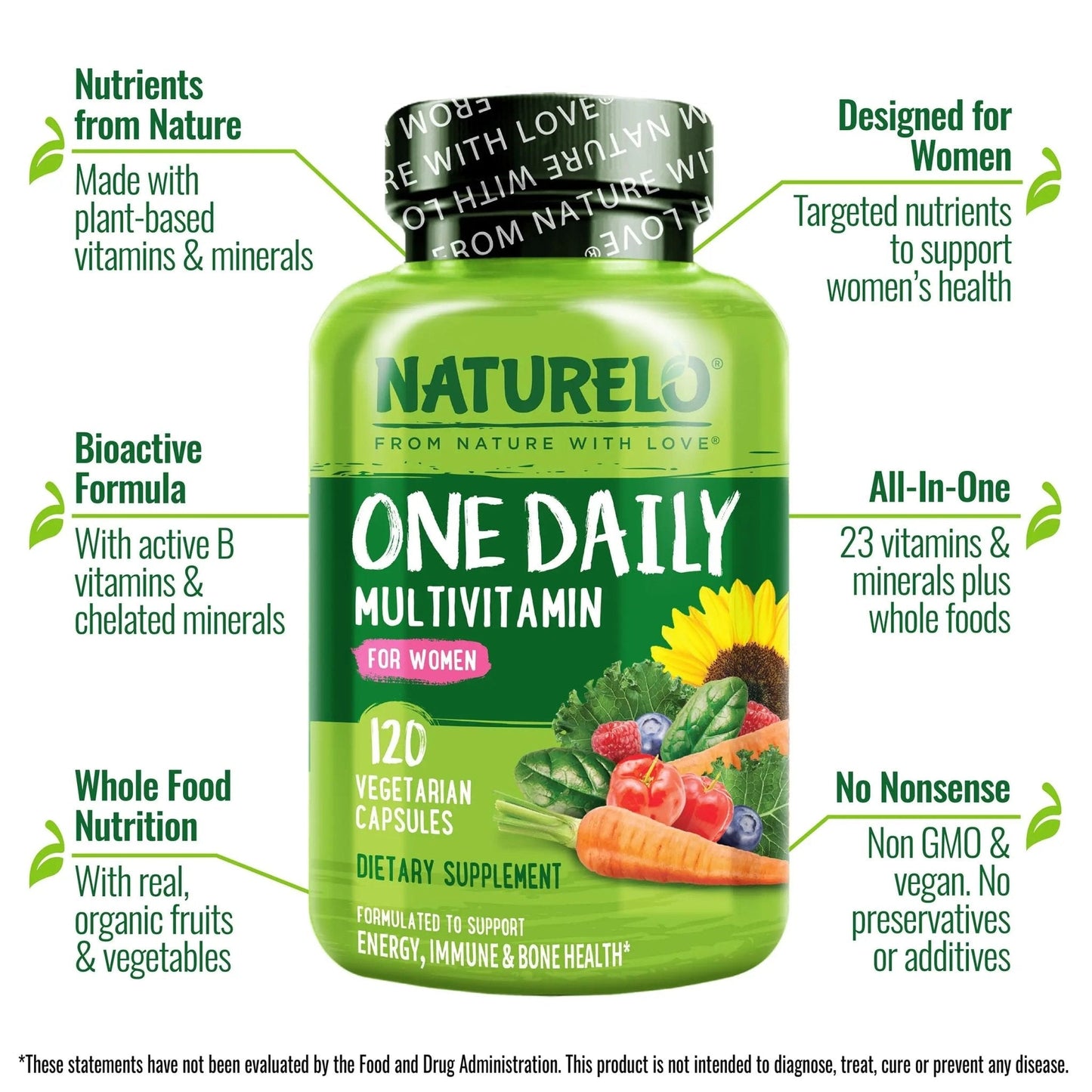 NATURELO One Daily Multivitamin for Men, 120 Vegetarian Capsules One Daily Multivitamin for Women - PrimeBioHealth - canada supplements