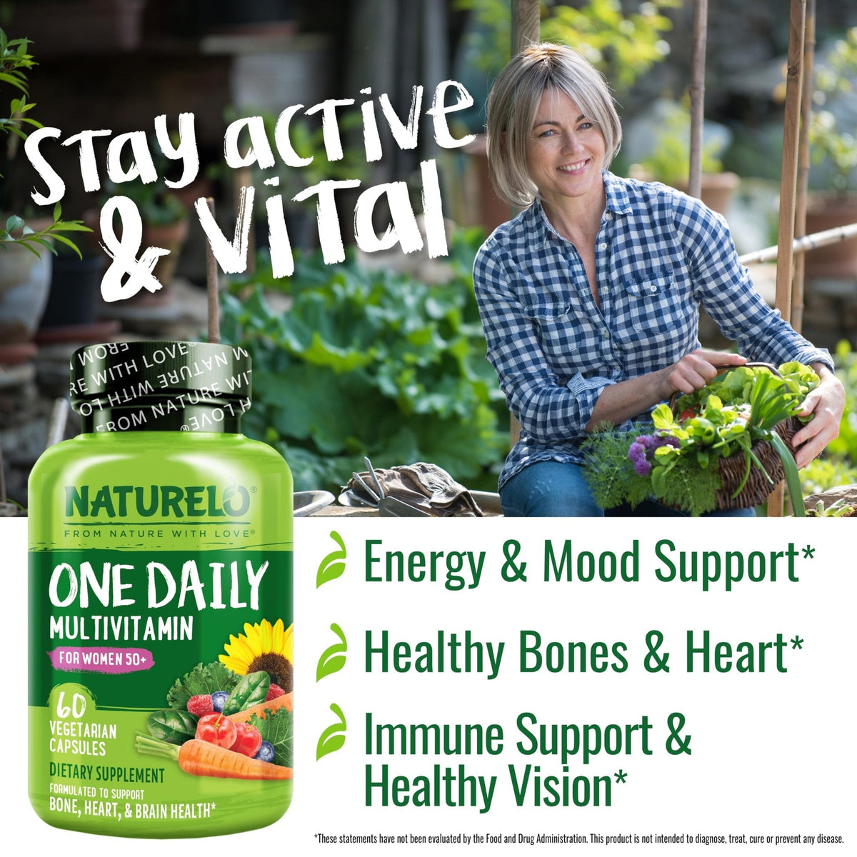 NATURELO One Daily Multivitamin for Women 50+ (Iron Free) - Menopause Support for Women Over 50 - Whole Food Supplement - PrimeBioHealth - canada supplements