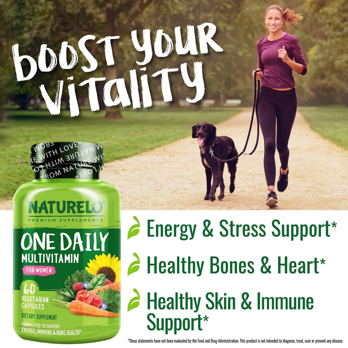 NATURELO One Daily Multivitamin for Women w/Vitamin B12, 60 Ct, Energy Support, Whole Food Daily Women Multivitamin Supplement, Nourish Hair/Skin/Nail, Non-GMO - PrimeBioHealth - canada supplements