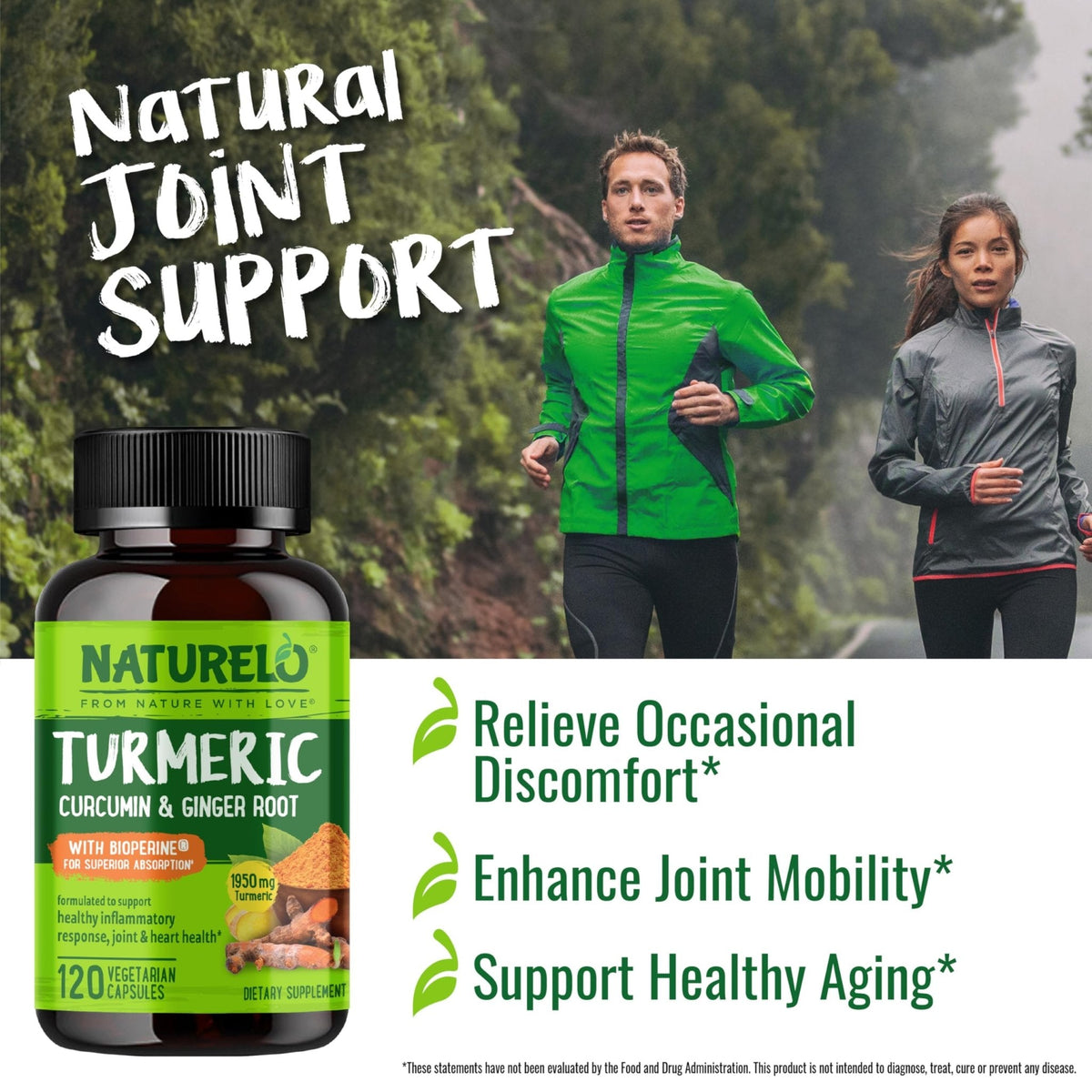 NATURELO Turmeric Curcumin - BioPerine for Better Absorption - Black Pepper, Ginger Root, Curcuminoids - Plant-Based Joint Discomfort Support - PrimeBioHealth - canada supplements
