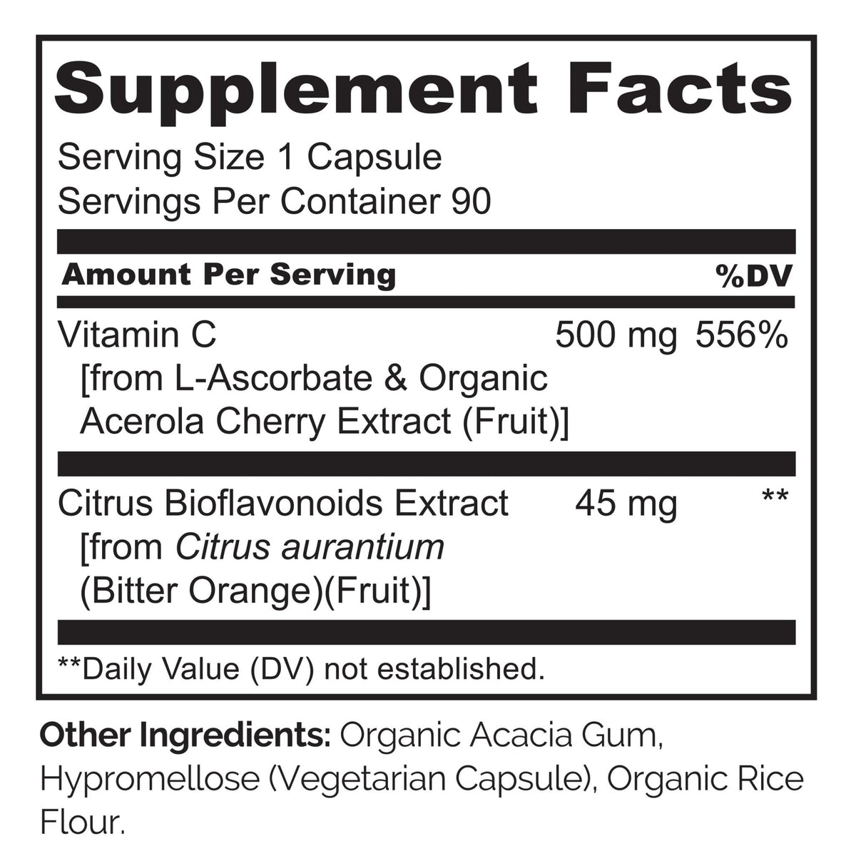 NATURELO Vitamin C with Organic Acerola Cherry Extract and Citrus Bioflavonoids - Vegan Supplement - Immune Support - 500 mg VIT C per Cap - PrimeBioHealth - canada supplements