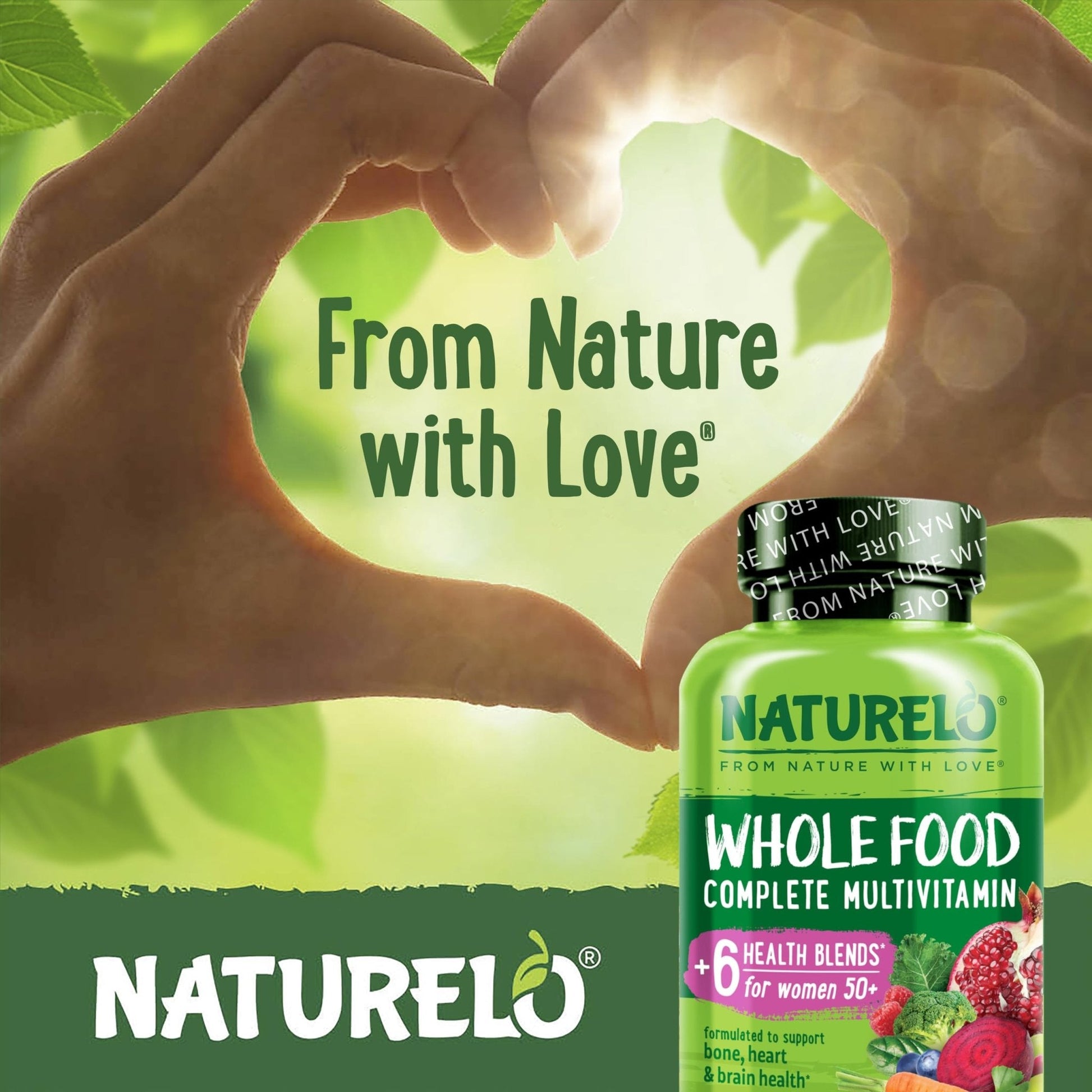 NATURELO Whole Food Multivitamin for Women 50+ (Iron Free) with Vitamins, Minerals, & Organic Extracts - Supplement for Post Menopausal Women Over 50 - PrimeBioHealth - canada supplements