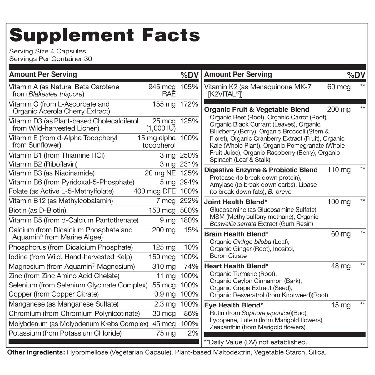 NATURELO Whole Food Multivitamin for Women 50+ (Iron Free) with Vitamins, Minerals, & Organic Extracts - Supplement for Post Menopausal Women Over 50 - PrimeBioHealth - canada supplements