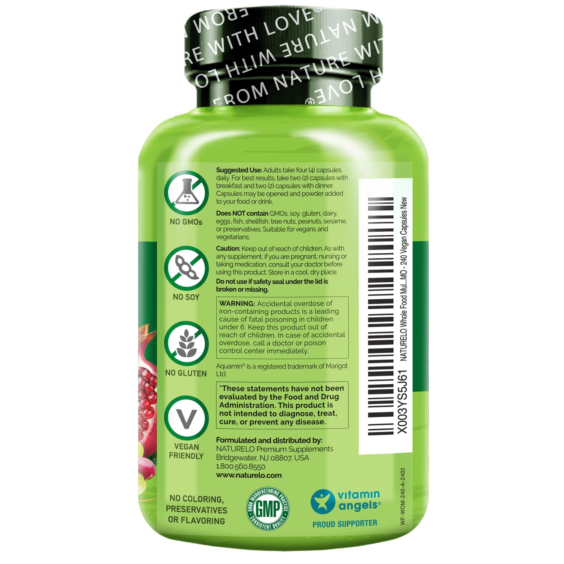 NATURELO Whole Food Multivitamin for Women - with Vitamins, Minerals, & Organic Extracts - Supplement for Energy and Heart Health - PrimeBioHealth - canada supplements