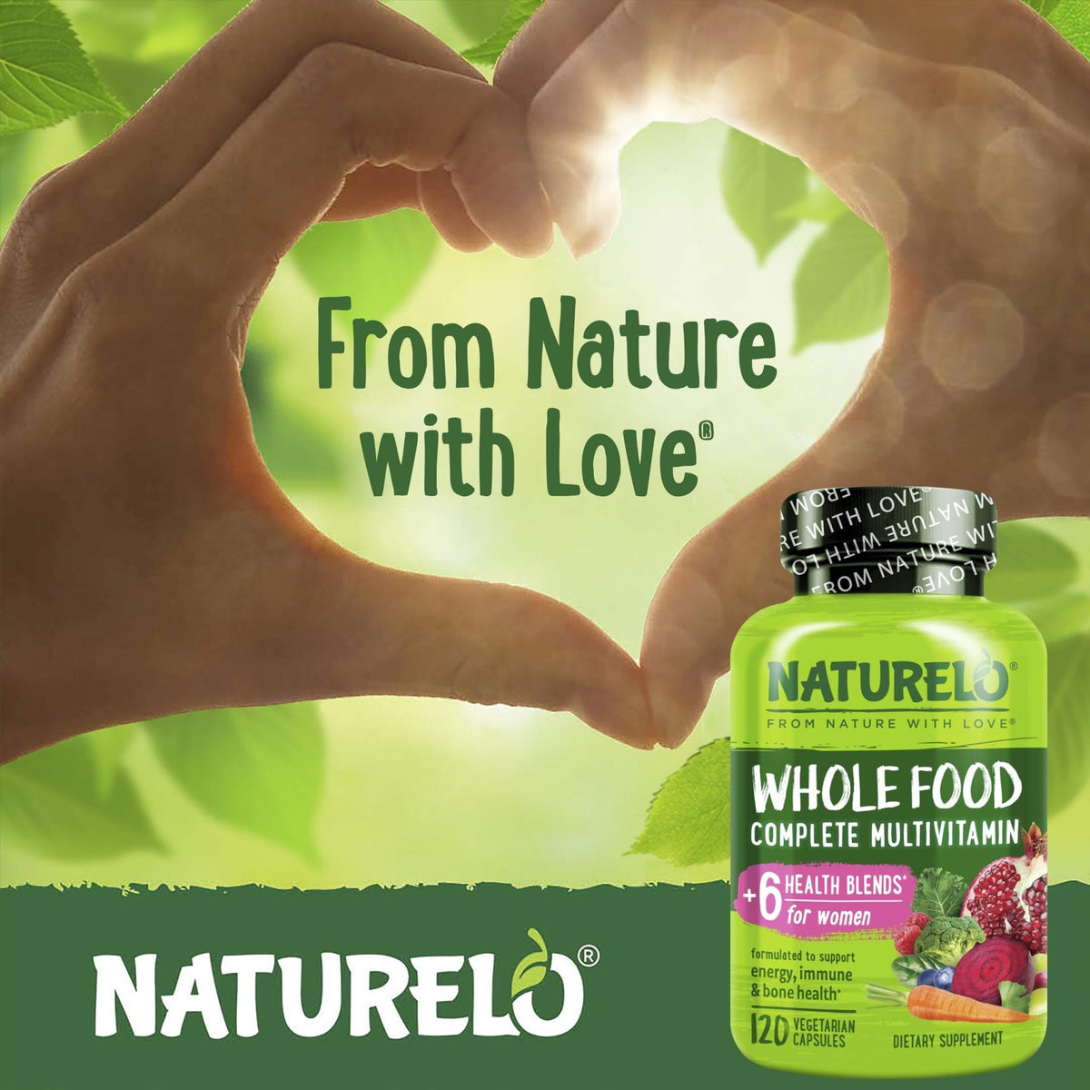NATURELO Whole Food Multivitamin for Women - with Vitamins, Minerals, & Organic Extracts - Supplement for Energy and Heart Health - PrimeBioHealth - canada supplements