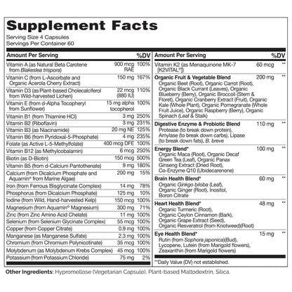 NATURELO Whole Food Multivitamin for Women - with Vitamins, Minerals, & Organic Extracts - Supplement for Energy and Heart Health - PrimeBioHealth - canada supplements