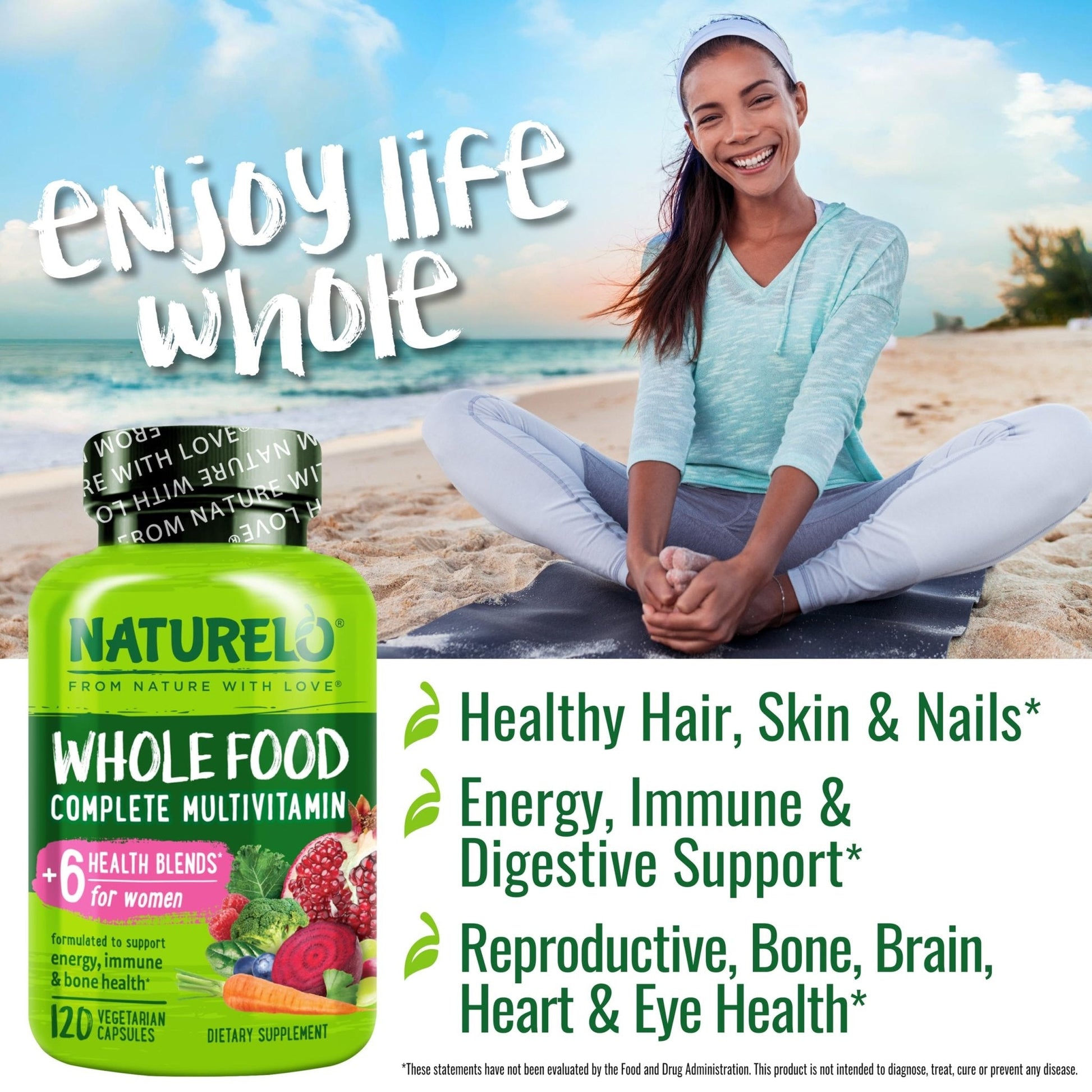 NATURELO Whole Food Multivitamin for Women - with Vitamins, Minerals, & Organic Extracts - Supplement for Energy and Heart Health - PrimeBioHealth - canada supplements