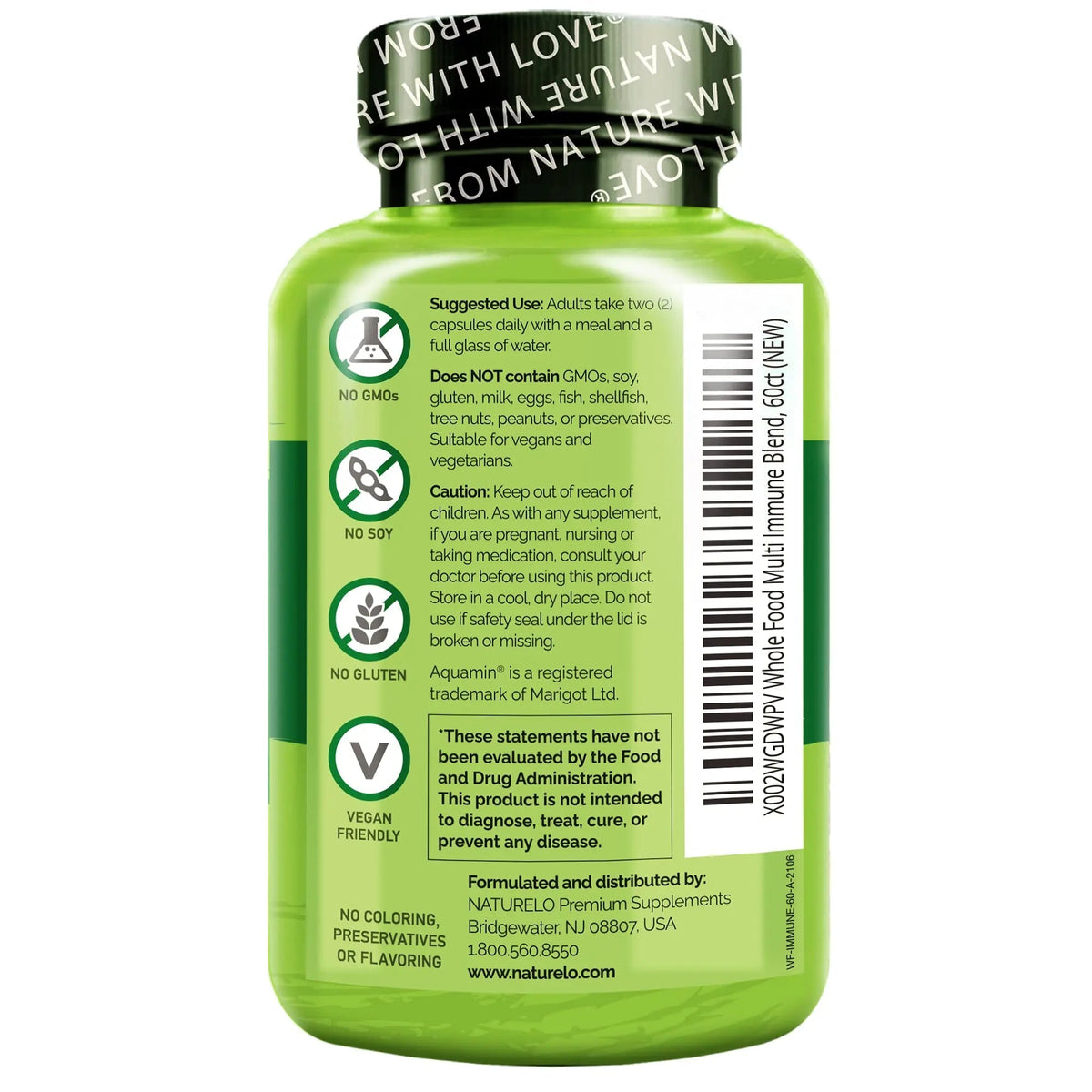 NATURELO Whole Food Multivitamin + Immune Blend with Elderberry & Mushrooms - Complete Multivitamin with Extra Immune Support - PrimeBioHealth - canada supplements