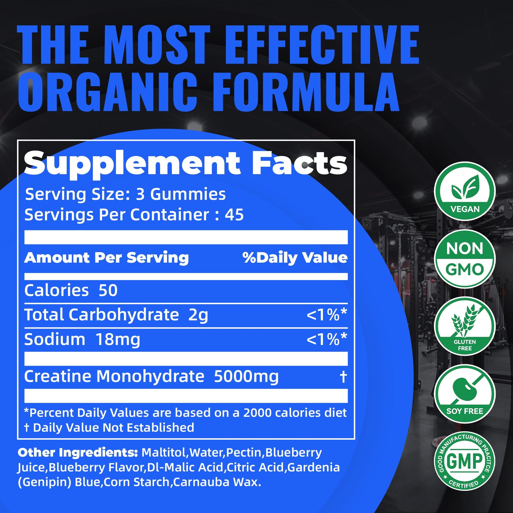 Natures Aid NSF Certified Creatine Gummy 5g - Creatine Monohydrate Gummies – Pre-Workout Energy & Muscle Growth Support for Men & Women - PrimeBioHealth - canada supplements
