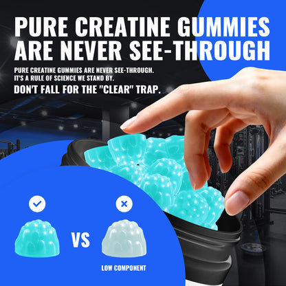 Natures Aid NSF Certified Creatine Gummy 5g - Creatine Monohydrate Gummies – Pre-Workout Energy & Muscle Growth Support for Men & Women - PrimeBioHealth - canada supplements