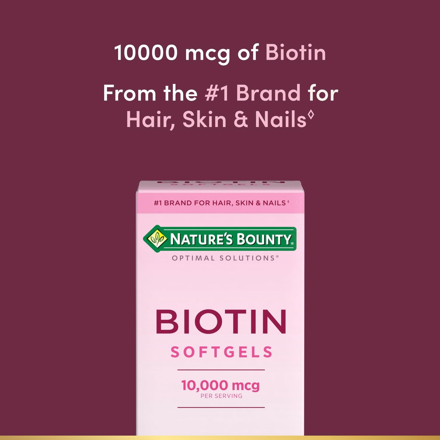 Nature's Bounty Biotin 10000mcg Supplement, Supports Healthy Hair, Skin and Nails, Optimal Solutions Hair Vitamin with Biotin - PrimeBioHealth - canada supplements
