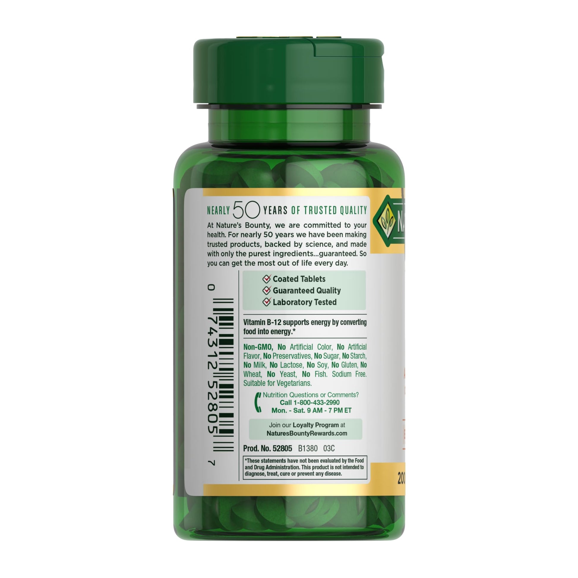 Nature's Bounty Vitamin B12 1000 mcg Supplements, Supports Energy Metabolism, 200 Ct - PrimeBioHealth - canada supplements