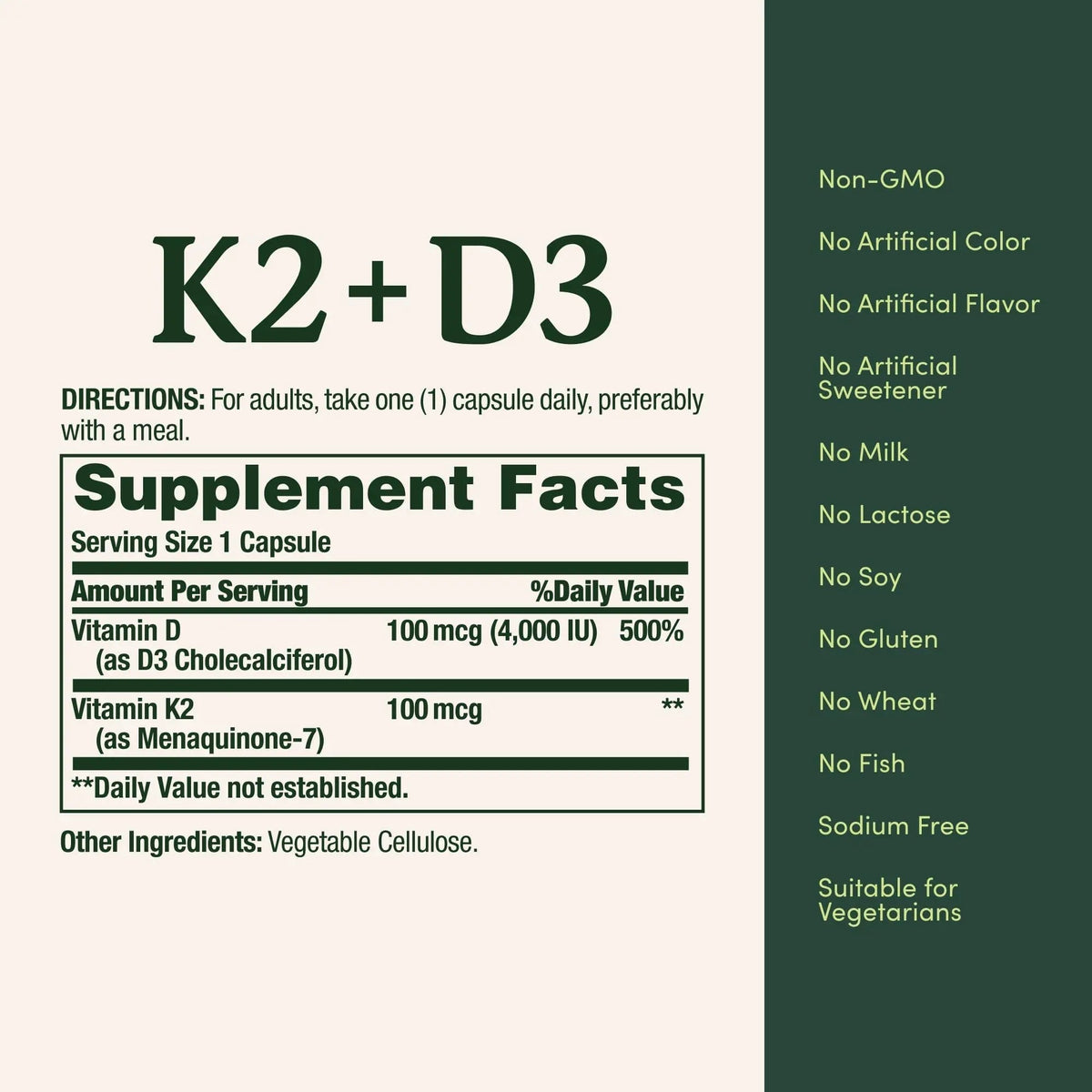 Nature’s Bounty Vitamin D3 K2 Supplement, 4000 IU Vitamin D3 plus 100 mcg of Vitamin K Supplements - PrimeBioHealth - canada supplements