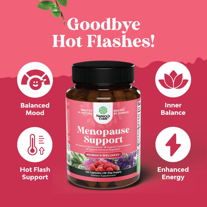 Natures Craft Complete Herbal Menopause Supplement for Women - Female Hormone Balance Capsules for Night Sweats Hot Flashes & Mood Swings with Dong Quai - PrimeBioHealth - canada supplements
