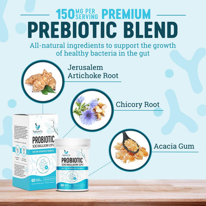 Nature's Physician Probiotics - 100 Billion CFU Per Capsule - 16 Strains + Prebiotics - Best Probiotic Supplement for Women & Men - Supports Immune, - PrimeBioHealth - canada supplements