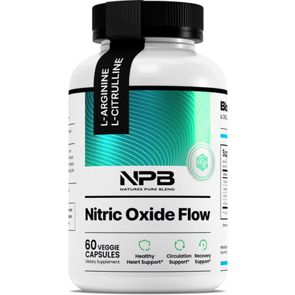 Nature's Pure Blend Nitric Oxide Supplements for Men – L-Arginine L-Citrulline – Heart Support & Flow Circulation Booster – 1500MG L Arginine and L Citrulline, Preworkout, Bodybuilding - PrimeBioHealth - canada supplements