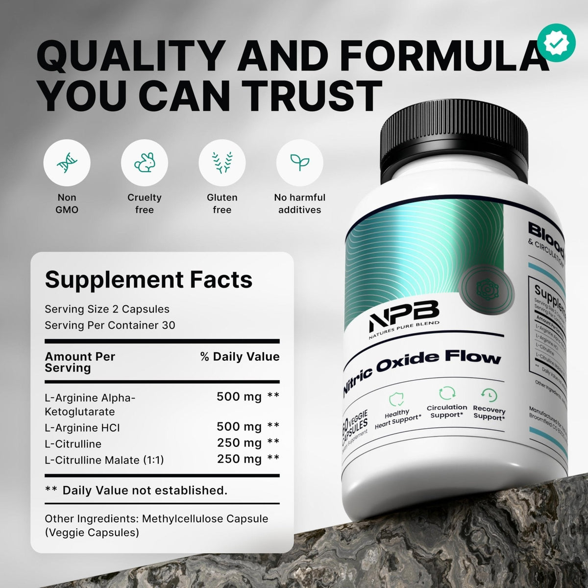 Nature's Pure Blend Nitric Oxide Supplements for Men – L-Arginine L-Citrulline – Heart Support & Flow Circulation Booster – 1500MG L Arginine and L Citrulline, Preworkout, Bodybuilding - PrimeBioHealth - canada supplements