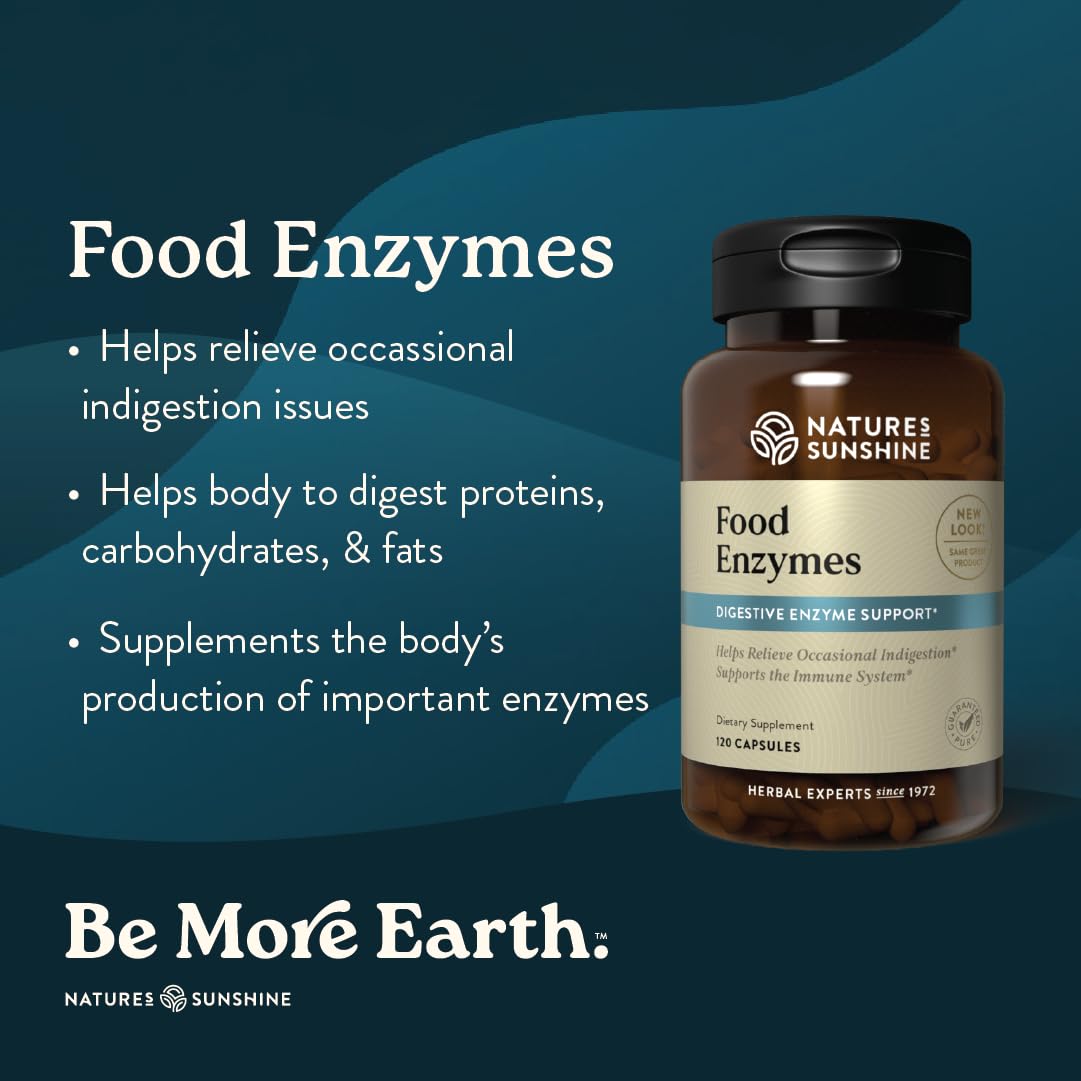 Nature's Sunshine Food Enzymes - Digestive Support with Prebiotics and Probiotics for Gut Health - Digestive Enzyme Supplement for Digestive Health - PrimeBioHealth - canada supplements