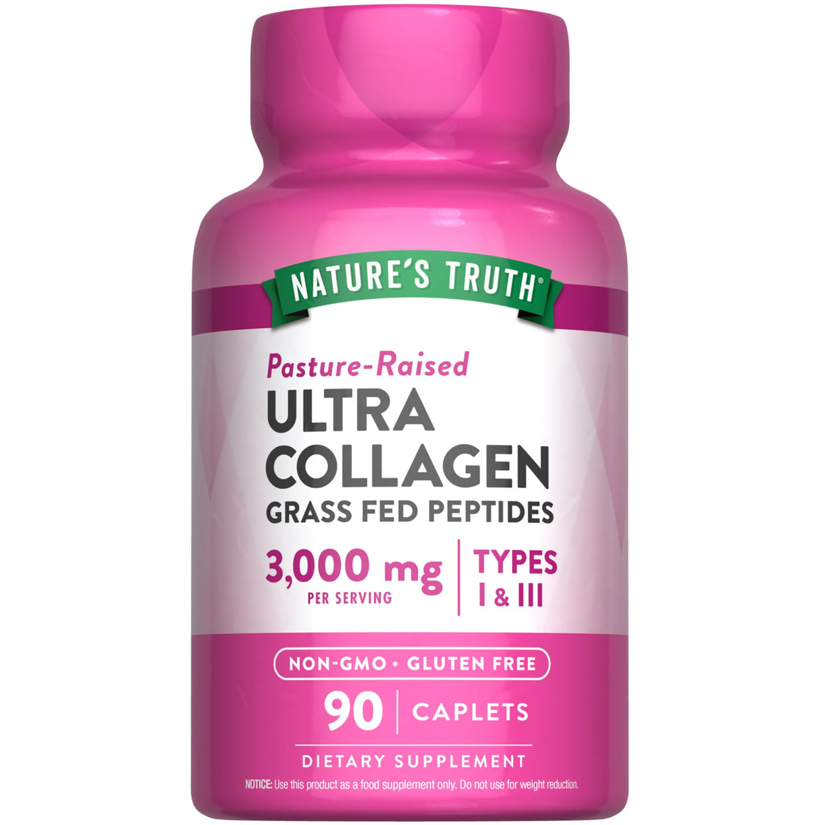 Nature's Truth Collagen Peptides | 90 Caplets | Type 1 and 3 with Vitamin C | Grass Fed, Non-GMO & Gluten Free Supplement - PrimeBioHealth - canada supplements