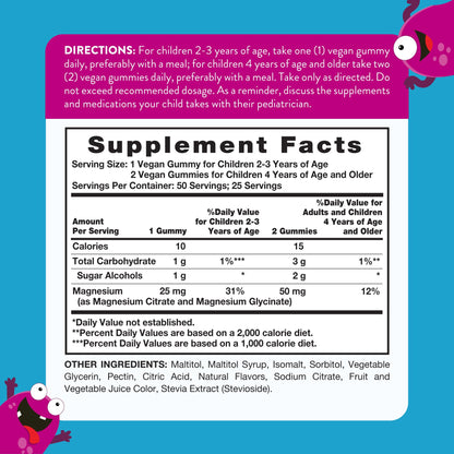 Nature's Truth Magnesium Gummies for Kids | Glycinate & Citrate | 50 Count | Mixed Berry Flavor | Vegan, Non-GMO - PrimeBioHealth - canada supplements