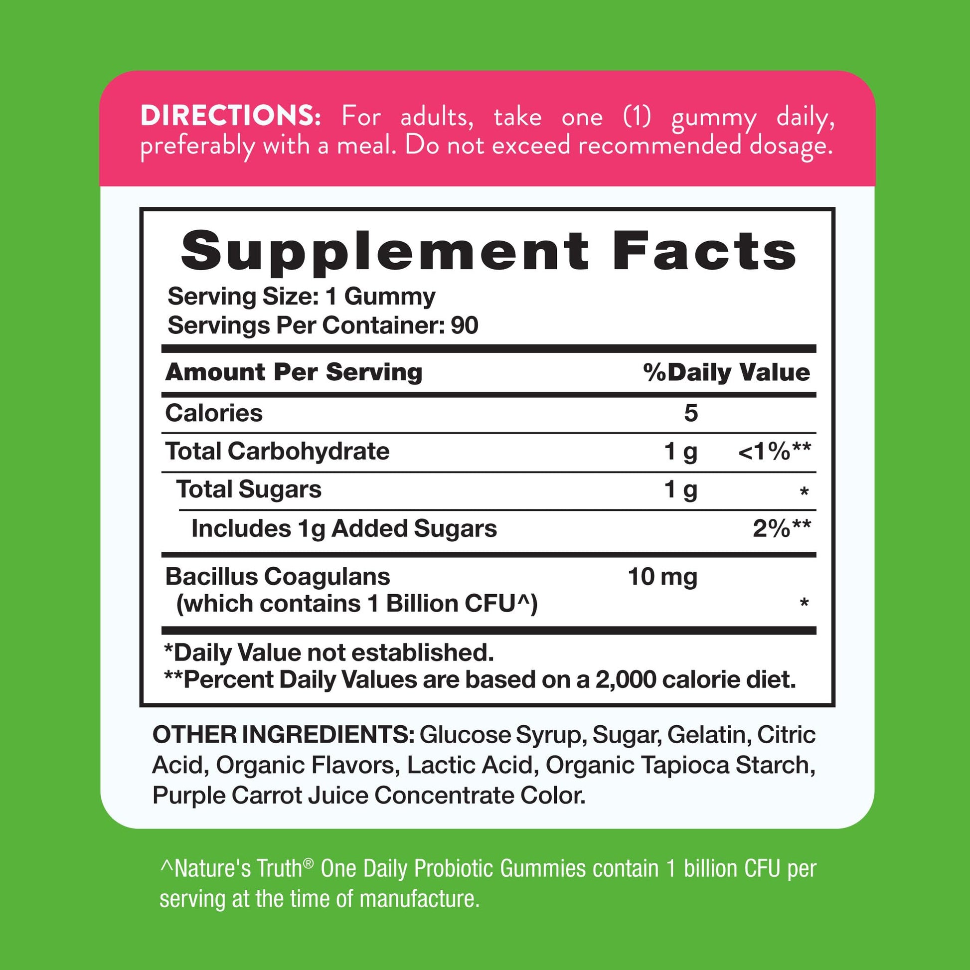 Nature's Truth Probiotic Gummies | 1 Billion CFU | 90 Count | Raspberry Lemon Flavor | Non-GMO & Gluten Free Supplement - PrimeBioHealth - canada supplements