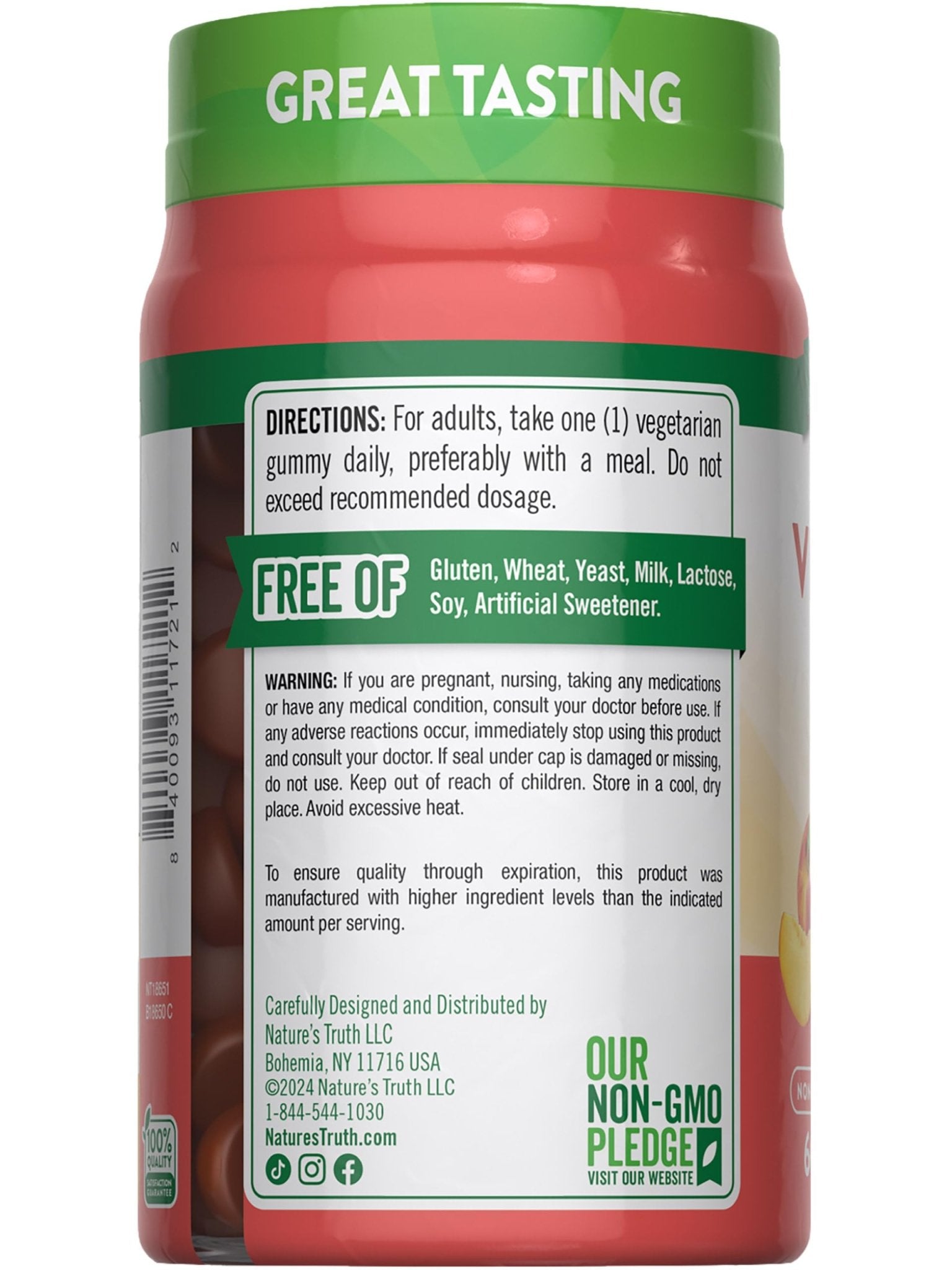 Nature's Truth Vitamin D3 Gummies | 5000 IU | 60 Count | Peach Flavor | Vegetarian, Non-GMO & Gluten Free Supplement - PrimeBioHealth - canada supplements